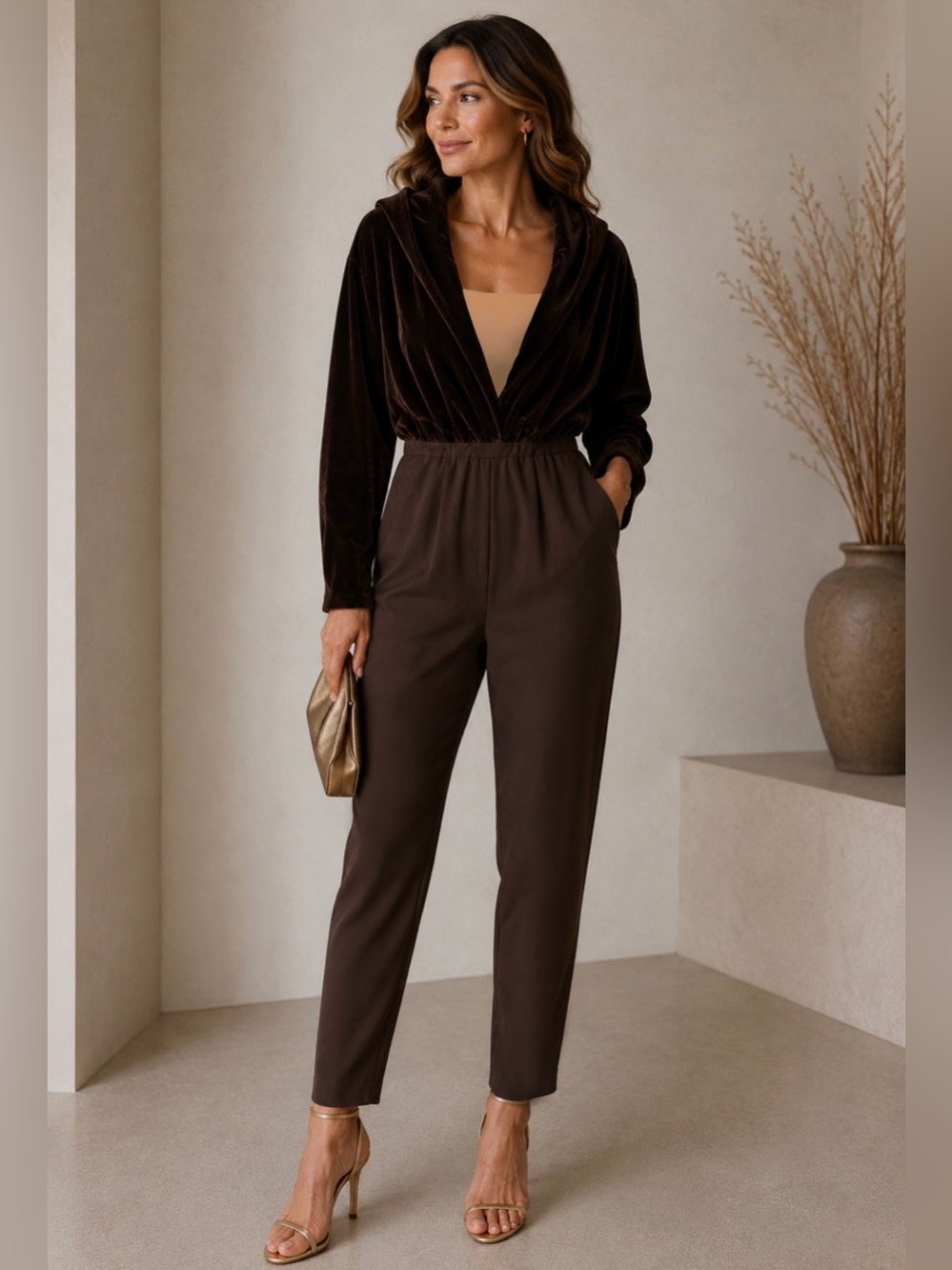 Donna Karan New York Bergdorf Goodman Velvet Cape Jacket Dress Pants Jumpsuit
